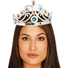 Mustran samur parti parti aksesuar & kostüm Gümüş Renk Plastik Prenses Tacı Kraliçe Tacı 60 cm