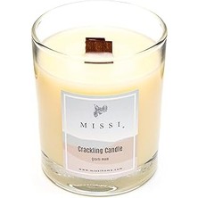 SanalAMCA Store Ahşap Fitilli Palo Santo Kokulu Ekru Cracklıng Vegan Mum (Çıtırtılı)