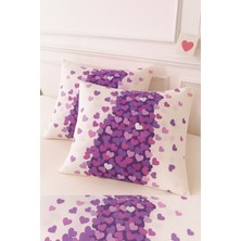 Stella Flavo Desenli Pamuklu Kalpli Desen Yastık Kılıfı 2 Adet 50 x 70 cm