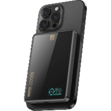 PW598 10.000 Mah Dijital Göstergeli 20W Type-C ve 15W Kablosuz Şarj Pd Hızlı Şarj Magsafe Powerbank - Siyah