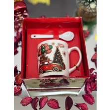 KirLinova Noel Baba Seramik Kaşıklı Kupa Bardak 5