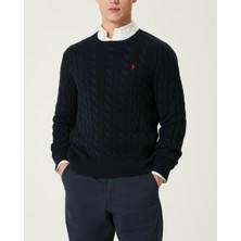 Polo Ralph Lauren Erkek Örgü Dokulu Lacivert Triko Kazak