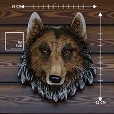 İki Yedi Konsept Norris 21 cm Kurt Başı Duvar Dekoru – Vahşi Doğa Temalı 3D Heykel Biblo, Duvar Objesi Ofis Hediyesi