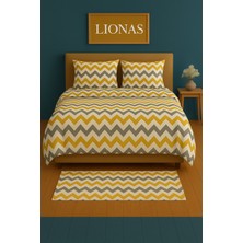 Stella Flavo Çift Kişilik Desenli Nevresim + 2 Adet Kapaklı Yastık Kılıfı