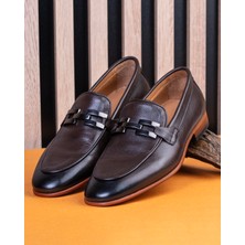 Italyan Stil Iç Dış Naturel Deri Erkek Ayakkabı Kahverengi T14601