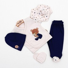 The Secret Desire Ayı Işlemeli 5’li Yumuşak Yenidoğan Hastane Çıkışı Seti – 3-3 Ay