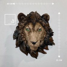 İki Yedi Konsept Freddie Küçük Aslan Duvar Dekoru 20X21 cm | Detaylı Aslan Başı Figürü Ev Ofis Aksesuarı Hediyelik