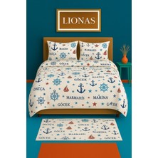 Stella Flavo Çift Kişilik Desenli Nevresim + 2 Adet Kapaklı Yastık Kılıfı