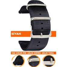  18mm-20mm-22mm-24mm saatlerle uyumlu premıum nato kumaş tekstil saat kordonu kayışı f39clds-b