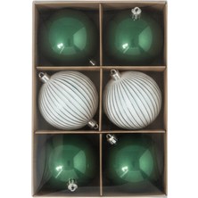 Okavango 6 Adet Lüx Yılbaşı Ağacı Süsü Set Ağacı Süslemeleri Topları Topu Parti Asılı Top Yılbaşı Süsleri 8 cm (Karışık)