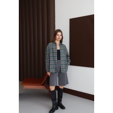 Fehu Bloom Yeşil Ekoseli Oduncu Gömlek