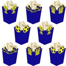 Deniz Parti 3D Sarı Lacivert Taraftar Temalı Popcorn Mısır Kutusu 8 Li Paket