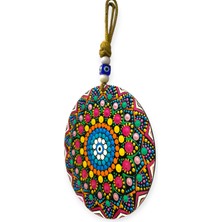 Handmade Şans ve Koruma Getiren El Boyaması Ahşap Nazarlık – 20 cm Çapında - Model-2