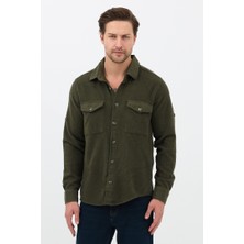 Cosplay Düz Flanel Oduncu Gömlek - Regular Fit Kalın %100 Pamuklu Çift Cepli Ceket Gömlek