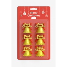 Okavango 6 Adet Lüx Set Ağacı Süslemeleri Zilleri Yılbaşı Süsleri Gold Yılbaşı Ağacı Süsü