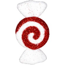 Yılbaşı Ağacı Süsü, Şeker Figür, Kırmızı-Beyaz, 15X28 cm