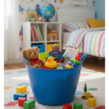 GBMOTİON Mavi,  20 Litre, Temizli Kovası, Esneyebilen Oyuncak ve Çamaşır Sepeti - Esnek Plastik Kova