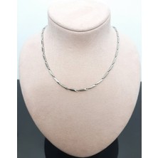 Vitrin Accessories Çelik Kolye Titanyum Melon Çizgi Motifli Model 2 mm 55 cm Gümüş (Silver)