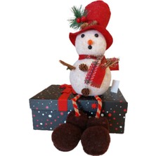 Yılbaşı Dekor Telli Kardan Adam 35 Cm, Beyaz, Şık ve Sevimli Süs