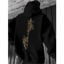 CC Collection Erkek Kapüşonlu Sakura Kiraz Çiceği Sırt Baskılı Oversize Hoodie - Sokak Stili - Günlük Kombin