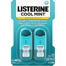 SanalAMCA Store Listerine Pocketmist Soğuk Nane Ağız Bakım Sisi Kötü Nefesten Kurtar, 2'li Paket