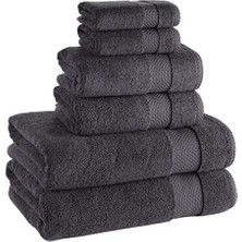 Hrnzafer Tekstil 6 Parça Lüks Havlu Seti - 2 Makyaj Havlusu, 2 El Havlusu, 2 Banyo Havlusu - %100 Pamuk | 600GSM