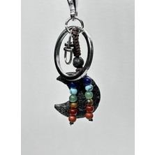 Gemsartdeco Lav Taşı Doğaltaş Anahtarlık Charm Hilal