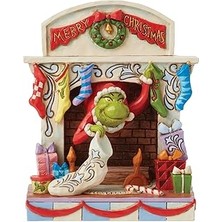 SanalAMCA Store Enesco Jim Shore Dr. Seuss Grinch Şömineden Zirveye Çıkan Heykelcik 14 cm