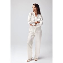 NemereSoft Freshness 9950-PT Saten Dantel Detaylı Pijama Takımı