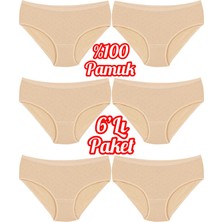 Özten 6'lı Paket %100 Pamuk Kalpli Yüksek Bel Bato Kadın Külot OZT6100