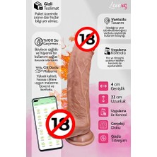 LoveXO Uygulama Kontrollü Gerçekçi Titreşimli ve Isıtmalı 22 cm Dildo – Koyu Ten