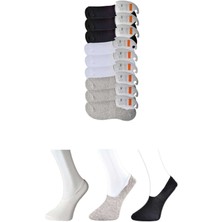 Royaleks Siyah Gri ve Beyaz Erkek Babet Çorap 9 Çift