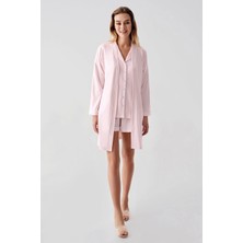 NemereSoft Freshness 324 Kadın 4'lü Sabahlıklı Şorlu Pijama Takımı