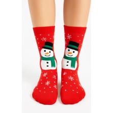 Saysez Unisex Yılbaşı Desenli Renkli Soket Çorap Christmas Happy New Year