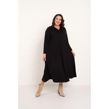 Truva Xxl Büyük Beden Polo Yaka 2 Iplik Pamuklu Salaş Elbis