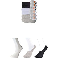 Royaleks Siyah Gri ve Beyaz Erkek Babet Çorap 6 Çift