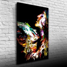 İşsevenler Dekoratif , Soyut , Renkli  Kanvas Tablo 50 x 70