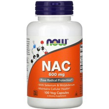 Now N-Acetyl Cysteine Nac 600 Mg With Selenium (Elemental) (From 5 Mg L-Selenomethionine Maintains Cellular Health Free Radical Protection Selenyum