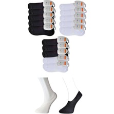 Royaleks Siyah ve Beyaz Erkek Babet Çorap 15 Çift