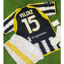 Maharet Juventus 2023/24 Sezon Kenan Yıldız Iç Saha Çocuk Forması 4'lü Set Corap-Bıleklık Hedıye SM11