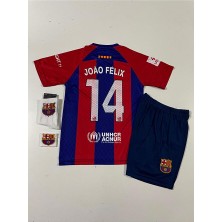 Maharet B.a.r.c.e.l.o.n.a 2023-24 Sezon Joao Felix Iç Saha Çocuk Forması 4'lü Set (Armalı)