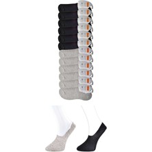 Royaleks Siyah ve Gri Erkek Babet Çorap 12 Çift