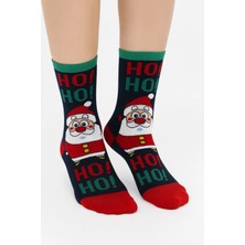 Saysez Unisex Yılbaşı Desenli Renkli Soket Çorap Christmas Happy New Year