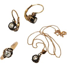 Genel Elmas Tek Taş Set Takım 8 Ayar Altın Hd Videolu