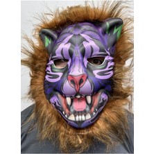 Kahverengi Saçlı Dişi Kurt Maskesi, Peluş Çocuk ve Yetişkin Için 16 No