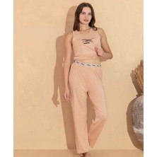 NemereSoft Boyraz 20618 Kadın Milan Kumaş Atlet Pijama Takımı
