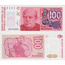 Banknoting Arjantin 100 Austral 1989-90 Çil.