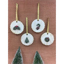 4'lü Yuvarlak Yılbaşı Süsü, Pembe, Parlak ve Renkli Dekorasyon Seti