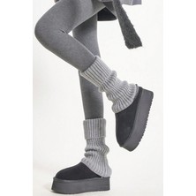 Ozzy Socks Original Premium Tozluk %100 Akrilik Triko Örgü Leg Warmer Ayak Isıtıcı Bej