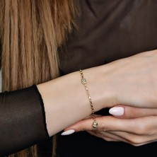 Goldium Jewellery Goldium 14 Ayar Altın Tektaş Bileklik